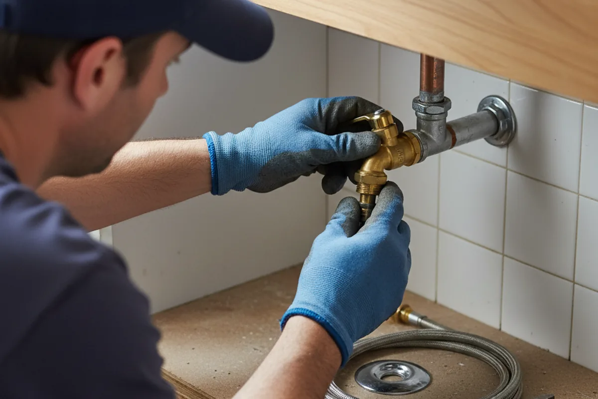 Shutoff valve and fitting work during Burst Pipe Repair in San Clemente